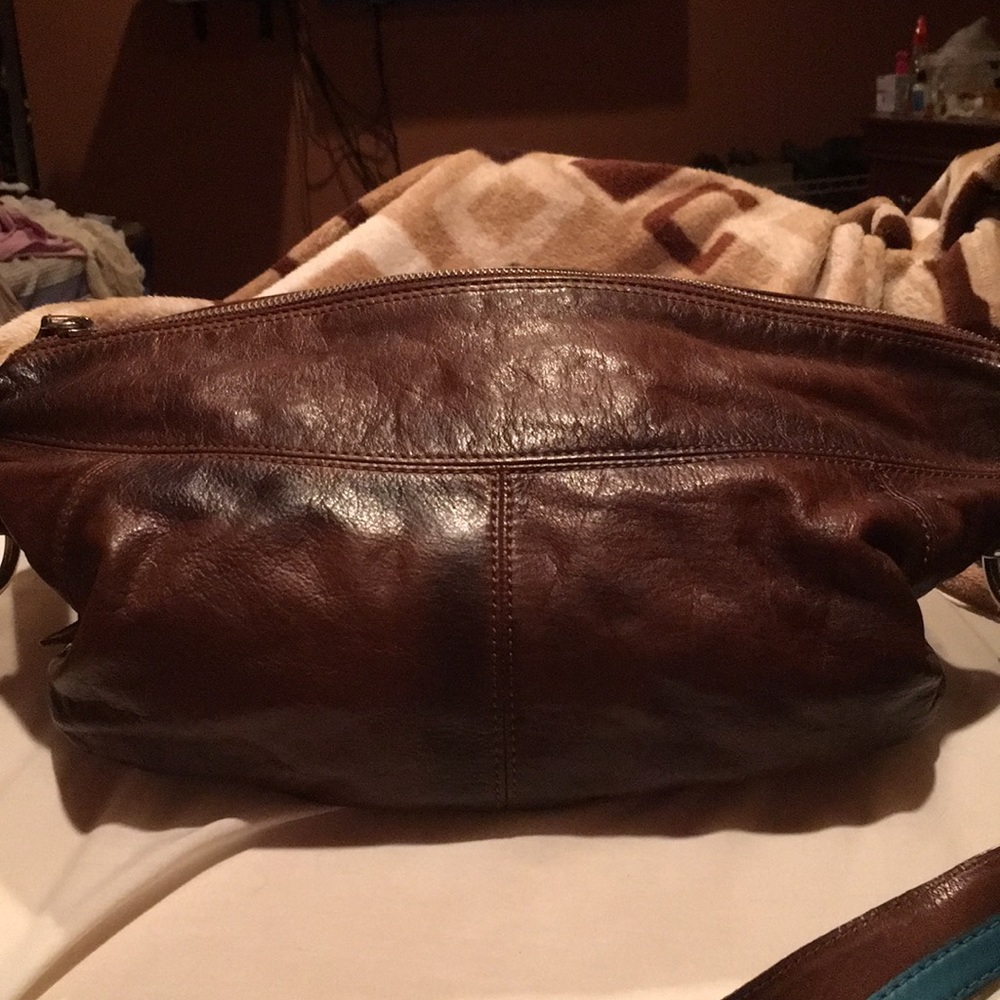 Perlina mutilcolor brown leather bag